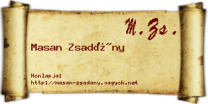 Masan Zsadány névjegykártya